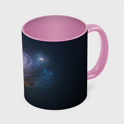 Кружка 3D Спиральная галактика, цвет: 3D-белый + розовый