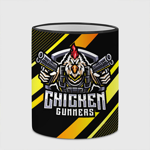 Кружка цветная Chicken gunners / 3D-Черный кант – фото 2