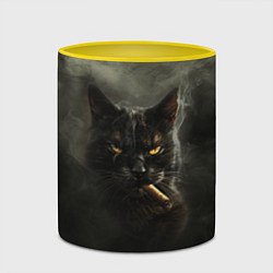 Кружка 3D Кот - Бегемот, цвет: 3D-белый + желтый — фото 2