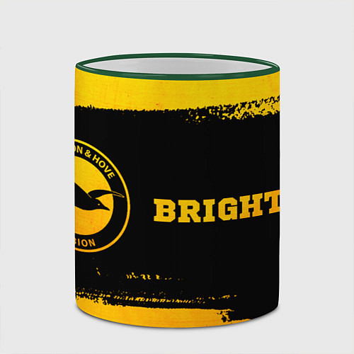 Кружка цветная Brighton - gold gradient по-горизонтали / 3D-Зеленый кант – фото 2