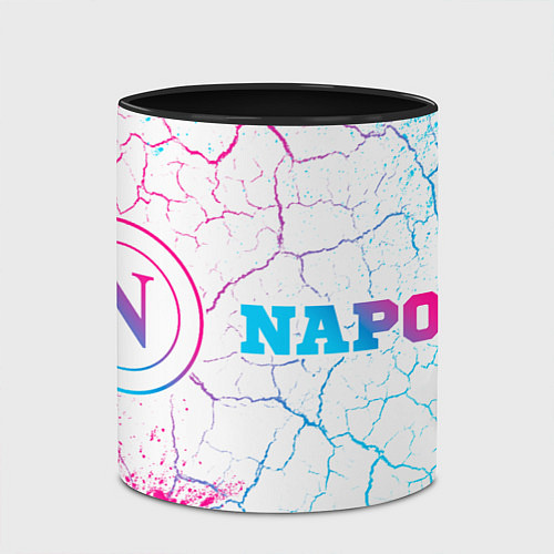 Кружка цветная Napoli neon gradient style по-горизонтали / 3D-Белый + черный – фото 2