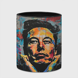 Кружка 3D Илон Маск граффити портрет, цвет: 3D-белый + черный — фото 2
