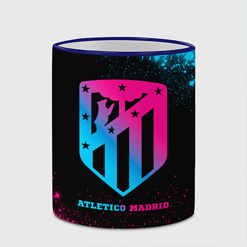 Кружка цветная Atletico Madrid - neon gradient / 3D-Синий кант – фото 2