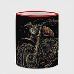 Кружка 3D Старый грязный мотоцикл, цвет: 3D-красный кант — фото 2
