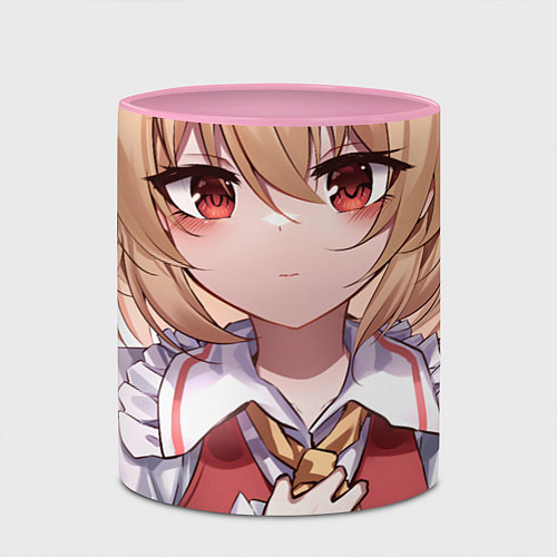 Кружка цветная Touhou Project Flandre милая улыбка / 3D-Белый + розовый – фото 2