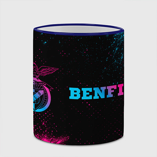 Кружка цветная Benfica - neon gradient по-горизонтали / 3D-Синий кант – фото 2