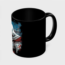 Кружка 3D Assassins creed белый костюм, цвет: 3D-белый + черный