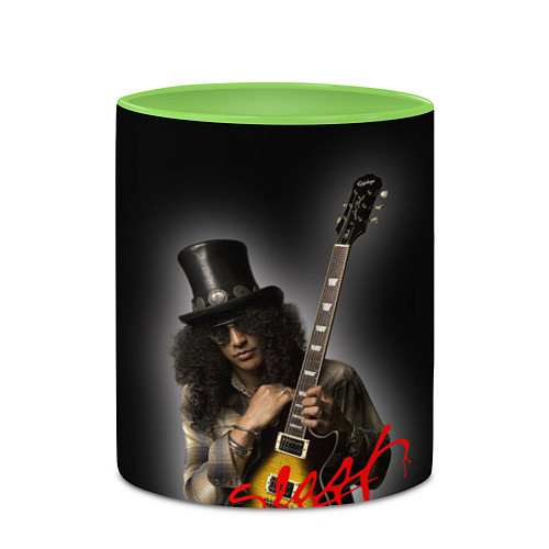Кружка цветная Slash музыкант группы Guns N Roses / 3D-Белый + светло-зеленый – фото 2