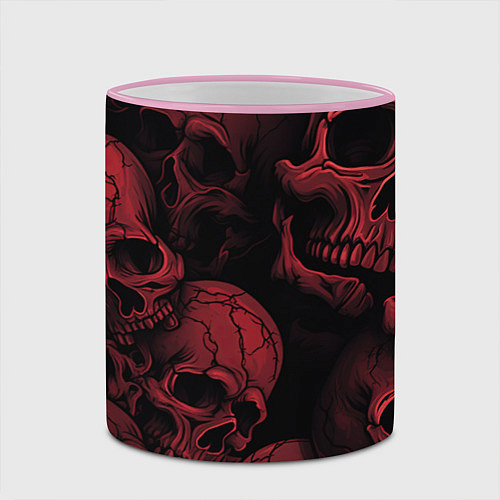 Кружка цветная Кровавые черепа / 3D-Розовый кант – фото 2