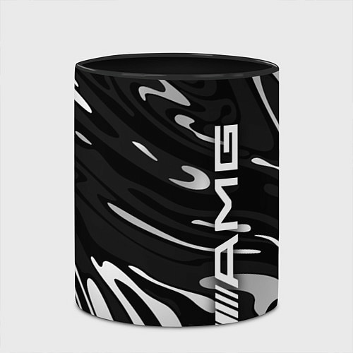 Кружка цветная Мерседес АМГ - белые волны / 3D-Белый + черный – фото 2