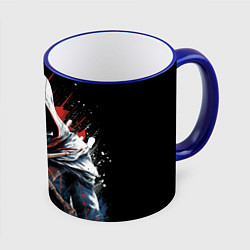Кружка 3D Assassins creed мазки красок, цвет: 3D-синий кант