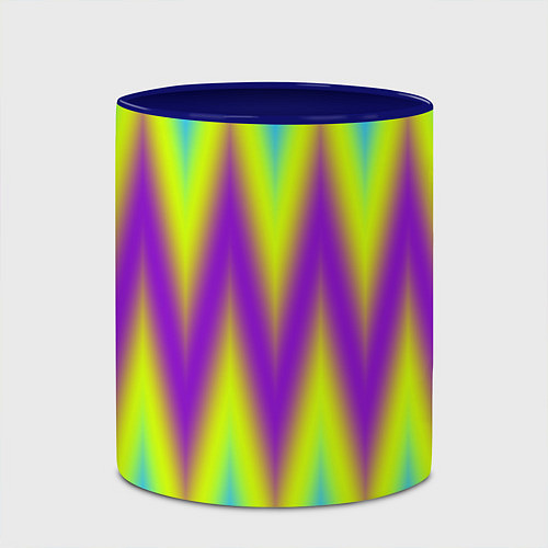 Кружка цветная Неоновые зигзаги / 3D-Белый + синий – фото 2