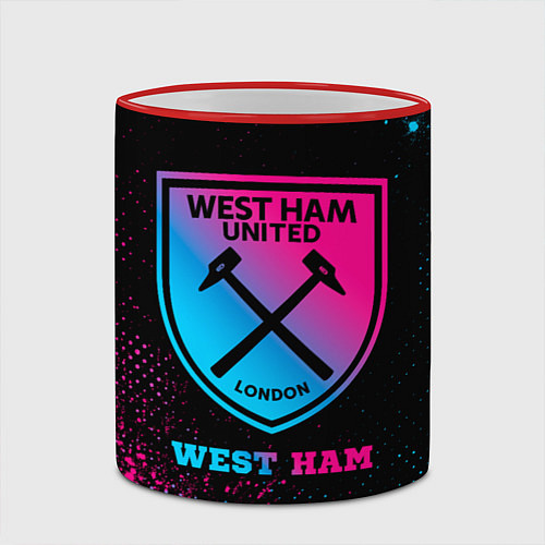 Кружка цветная West Ham - neon gradient / 3D-Красный кант – фото 2