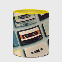 Кружка 3D Ретро аудио кассеты, цвет: 3D-белый + желтый — фото 2