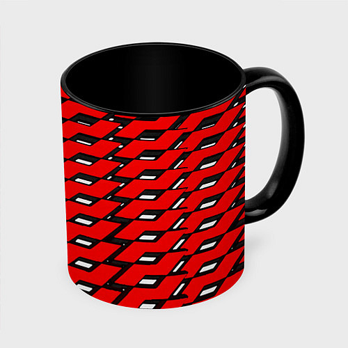 Кружка цветная Красная броня с белыми прорезями / 3D-Белый + черный – фото 1