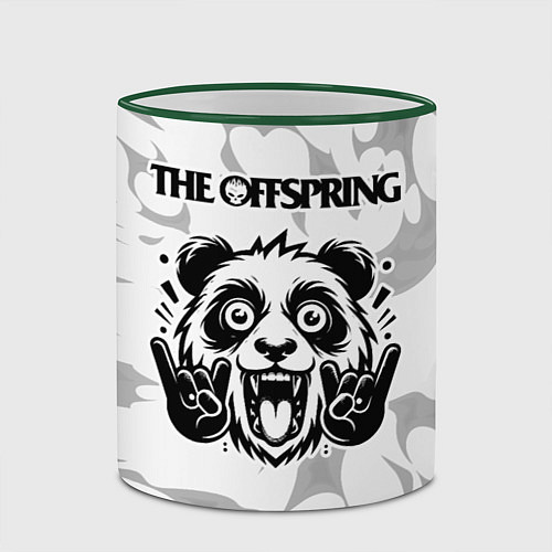 Кружка цветная The Offspring рок панда на светлом фоне / 3D-Зеленый кант – фото 2