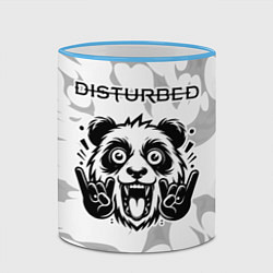 Кружка 3D Disturbed рок панда на светлом фоне, цвет: 3D-небесно-голубой кант — фото 2