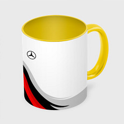 Кружка 3D Mercedes benz AMG - белый с красным, цвет: 3D-белый + желтый