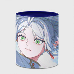 Кружка 3D Sousou no Frieren Фрирен beautiful smile, цвет: 3D-белый + синий — фото 2