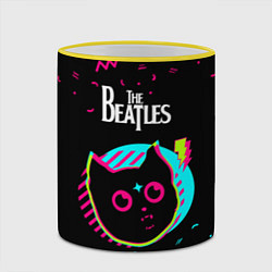 Кружка 3D The Beatles - rock star cat, цвет: 3D-желтый кант — фото 2