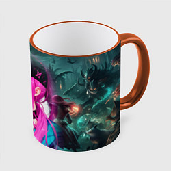 Кружка 3D League Of Legends Akali Kda, цвет: 3D-оранжевый кант
