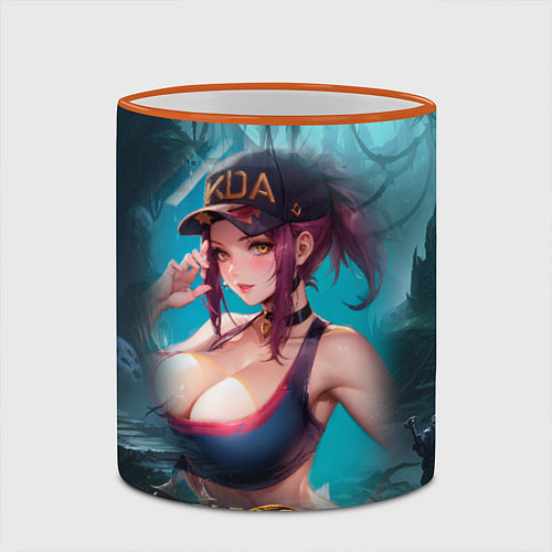 Кружка цветная League Of Legends Akali Kda / 3D-Оранжевый кант – фото 2