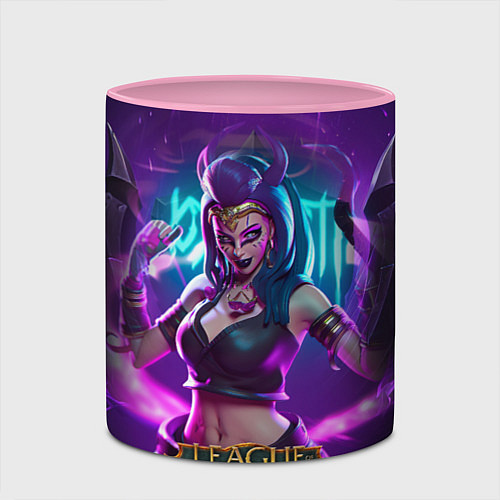 Кружка цветная League Of Legends Akali Kda / 3D-Белый + розовый – фото 2