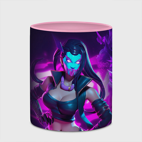 Кружка цветная League of Legends Kaisa Kda style / 3D-Белый + розовый – фото 2