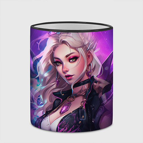 Кружка цветная League of Legends Kaisa Kda style / 3D-Черный кант – фото 2