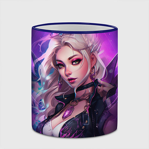 Кружка цветная League of Legends Kaisa Kda style / 3D-Синий кант – фото 2