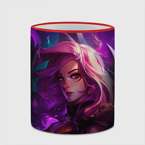 Кружка цветная League of Legends Kaisa Kda style / 3D-Красный кант – фото 2