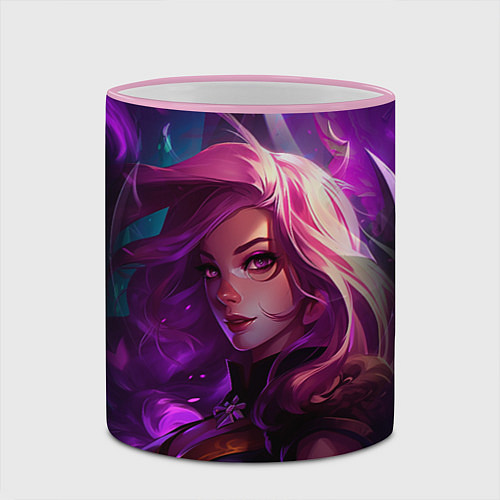 Кружка цветная League of Legends Kaisa Kda style / 3D-Розовый кант – фото 2