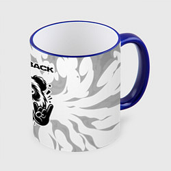 Кружка 3D Nickelback рок панда на светлом фоне, цвет: 3D-синий кант
