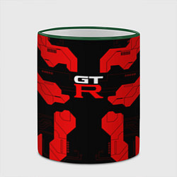 Кружка 3D Nissan GTR - Cyber red, цвет: 3D-зеленый кант — фото 2