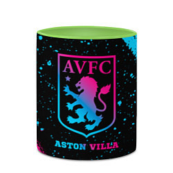 Кружка 3D Aston Villa - neon gradient, цвет: 3D-белый + светло-зеленый — фото 2