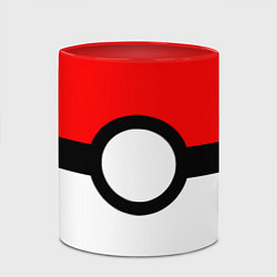Кружка 3D Pokeball texture, цвет: 3D-белый + красный — фото 2
