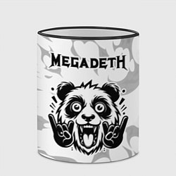 Кружка 3D Megadeth рок панда на светлом фоне, цвет: 3D-черный кант — фото 2