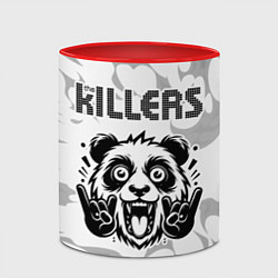 Кружка 3D The Killers рок панда на светлом фоне, цвет: 3D-белый + красный — фото 2