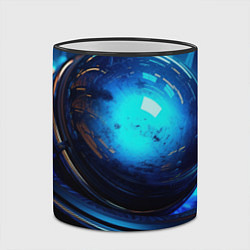 Кружка 3D Кислотная синяя яркая неоновая абстракция, цвет: 3D-черный кант — фото 2