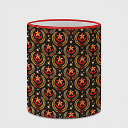 Кружка 3D Паттерн СССР черный фон, цвет: 3D-красный кант — фото 2
