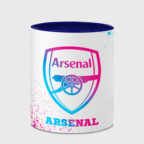 Кружка цветная Arsenal neon gradient style / 3D-Белый + синий – фото 2