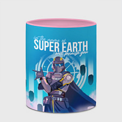 Кружка 3D Helldivers 2: Super Earth, цвет: 3D-белый + розовый — фото 2