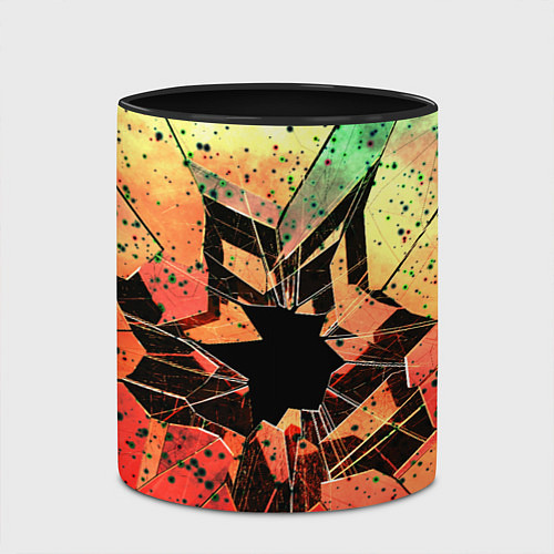 Кружка цветная Кислотное разбитое стекло / 3D-Белый + черный – фото 2
