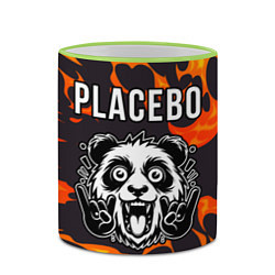 Кружка 3D Placebo рок панда и огонь, цвет: 3D-светло-зеленый кант — фото 2