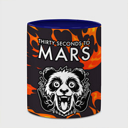 Кружка 3D Thirty Seconds to Mars рок панда и огонь, цвет: 3D-белый + синий — фото 2