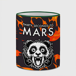 Кружка 3D Thirty Seconds to Mars рок панда и огонь, цвет: 3D-зеленый кант — фото 2