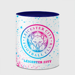 Кружка 3D Leicester City neon gradient style, цвет: 3D-белый + синий — фото 2