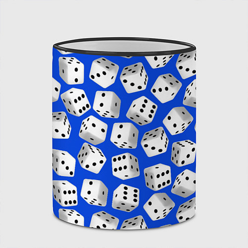Кружка цветная Игральные кубики узор / 3D-Черный кант – фото 2