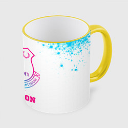 Кружка 3D Everton neon gradient style, цвет: 3D-желтый кант