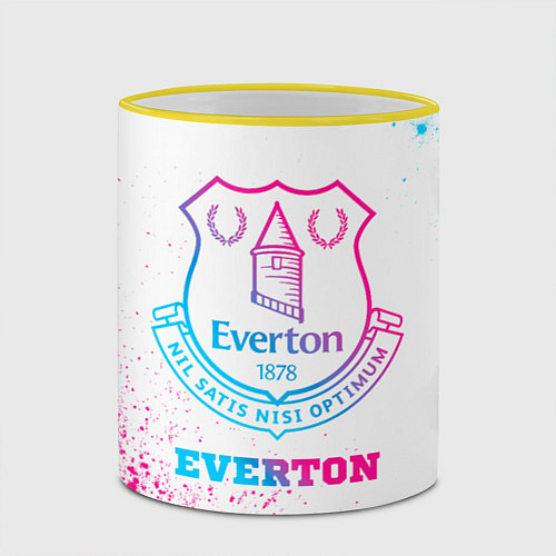 Кружка цветная Everton neon gradient style / 3D-Желтый кант – фото 2